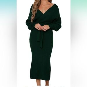 Elegant Green Wrap Dress